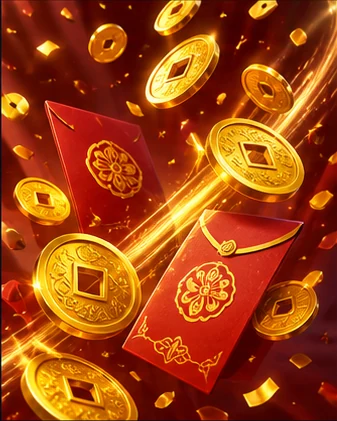 Original Coins and red envelopes editorial artwork for Money Coming